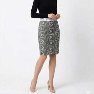 Banana Republic Womens Gray and White Patterned Pencil Skirt Size 12T Tall Work